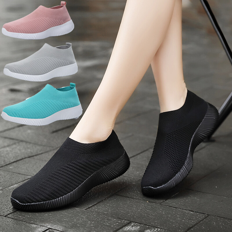 Giày Lười Thể Thao Cho Nữ Giày Đi Bộ Thời Trang Kiểu Kasut Perempuan Màu Hồng Giày Đi Bộ Wanita92
