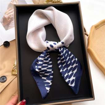 Phụ nữ mới của khăn in cổ áo lông giả lụa khăn choàng khăn quàng vuông phụ nữ Khăn trùm đầu khăn choàng WJ70FZS-43