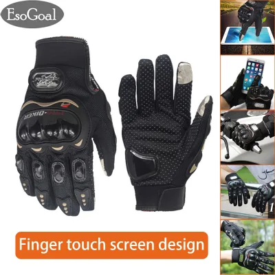 EsoGoal Motorcycle Riding Gloves Carbon Fiber Bike Motorbike Racing Riding Finger Protective Gloves Outdoor Cycling Hand Gloves