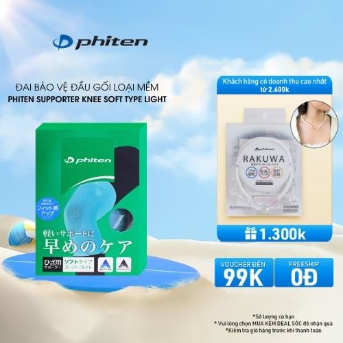Đai Bảo Vệ Khớp Gối Loại Mềm Phiten Supporter Knee Soft Type Light