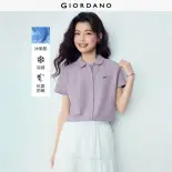 GIORDANO Women Polo Shirts Cooling Doll Collar Polo Shirts Embroidered Short Sleeve Fashionable Casual Polo Shirts 05316386