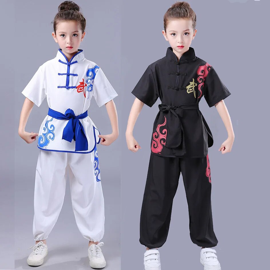 Truyền Thống Trung Quốc Wushu Trang Phục Cho bé trai bé gái trẻ em Tai Chi Kungfu Đồng Phục Ngắn Tay