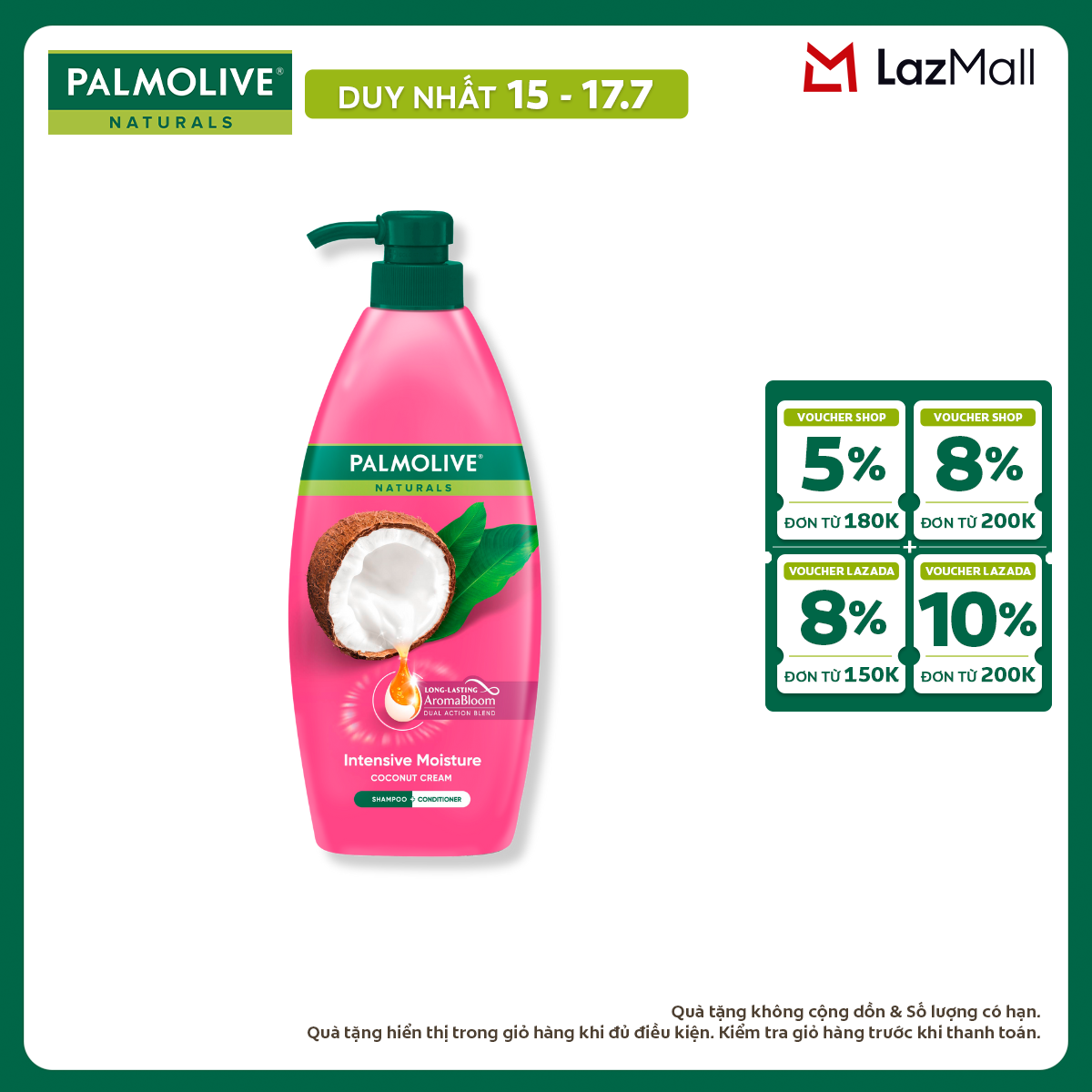 [Chỉ 15-17.7_X2 Voucher giảm đến 18%] Dầu gội Palmolive kèm xả 2-trong-1 chiết xuất thiên nhiên 600ml