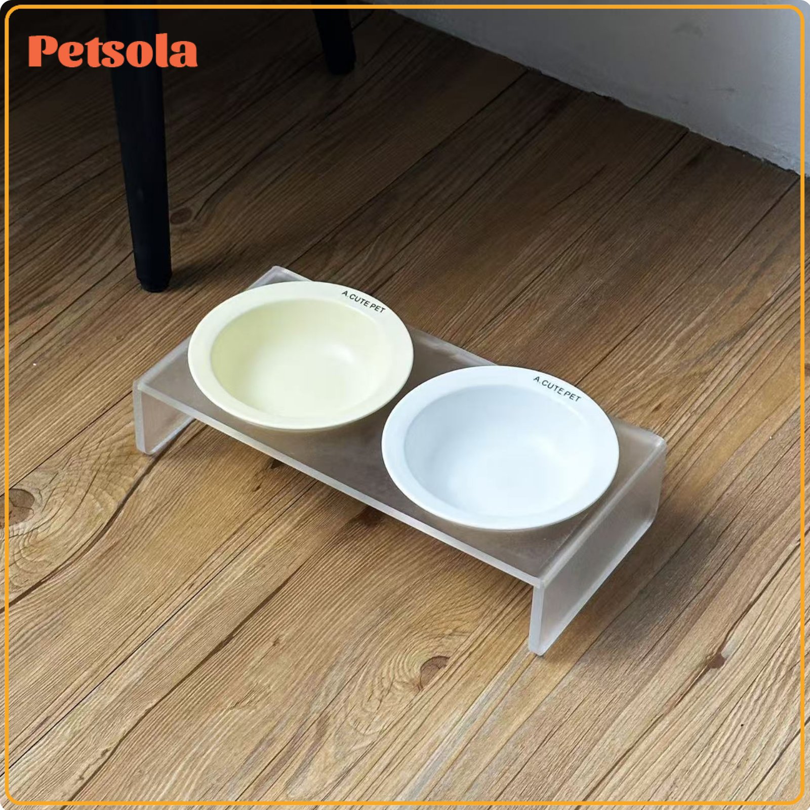 petsola Easy to Clean Ceramic Pet Dish with Stand Minimalist Design Elevated Cat Bowl Dishwasher Safe Acrylic Bowl Stand for Cats, Kittens, Small Dogs ราคา 2,136 บาท*ส่งฟรี