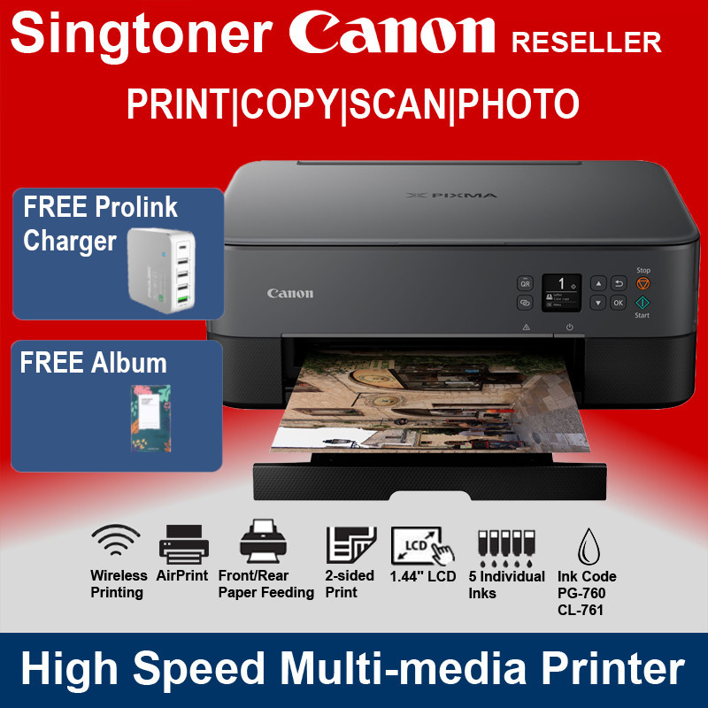 [Local Warranty] Canon PIXMA TS5370 Wireless All-In-One Inkjet Printer TS-5370 TS5370 Singapore