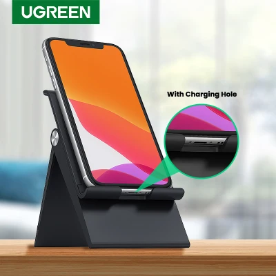 UGREEN Phone Stand Holder Desk Cell Phone Dock Stand for SAMSUNG iPhone Adjustable Foldable Mobile Phone IPad Holder Stand for IPad 2020 Samsung S20 Huawei P30 Oneplus