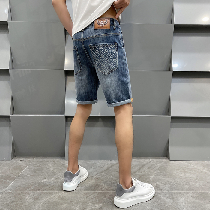 Quần short Sản phẩm bán chạy quần jean xanh dương mỏng nhẹ quần short nam quần jean cao cấp quần ống suông nam quần short nam mùa hè