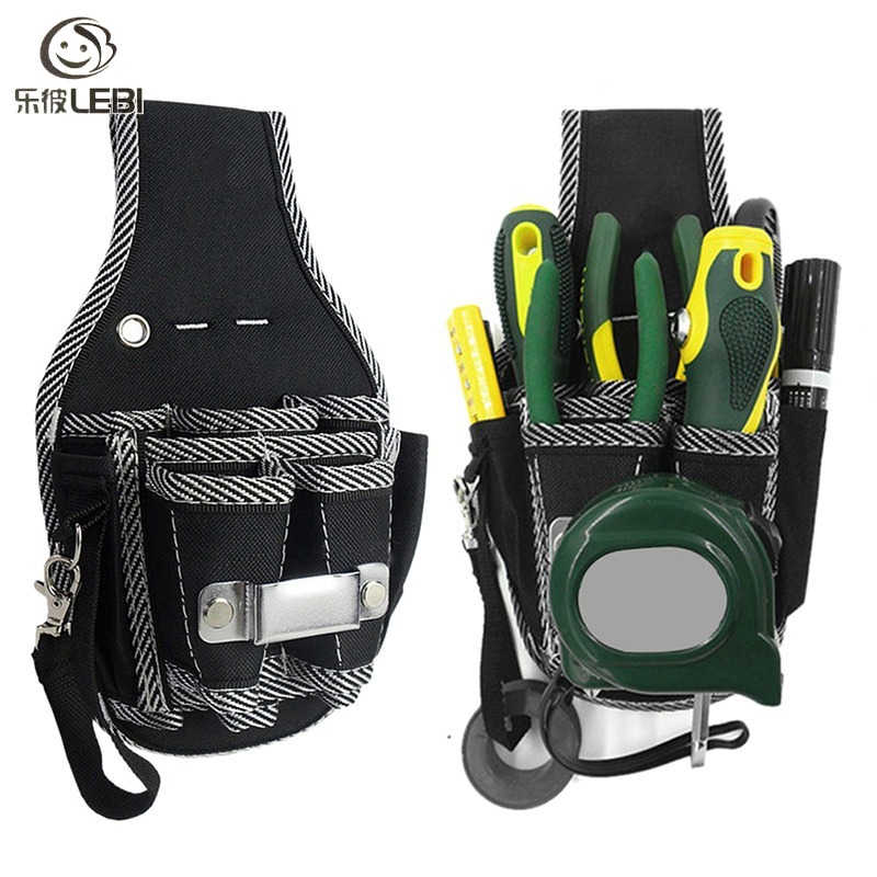 LEBI Bộ dụng cụ vải bạt, Túi đeo thắt lưng chế biến gỗ, Túi Công Sở điện Vải Oxford nhỏ màu đen, bộ công cụ phần cứng, túi công sở thắt lưng