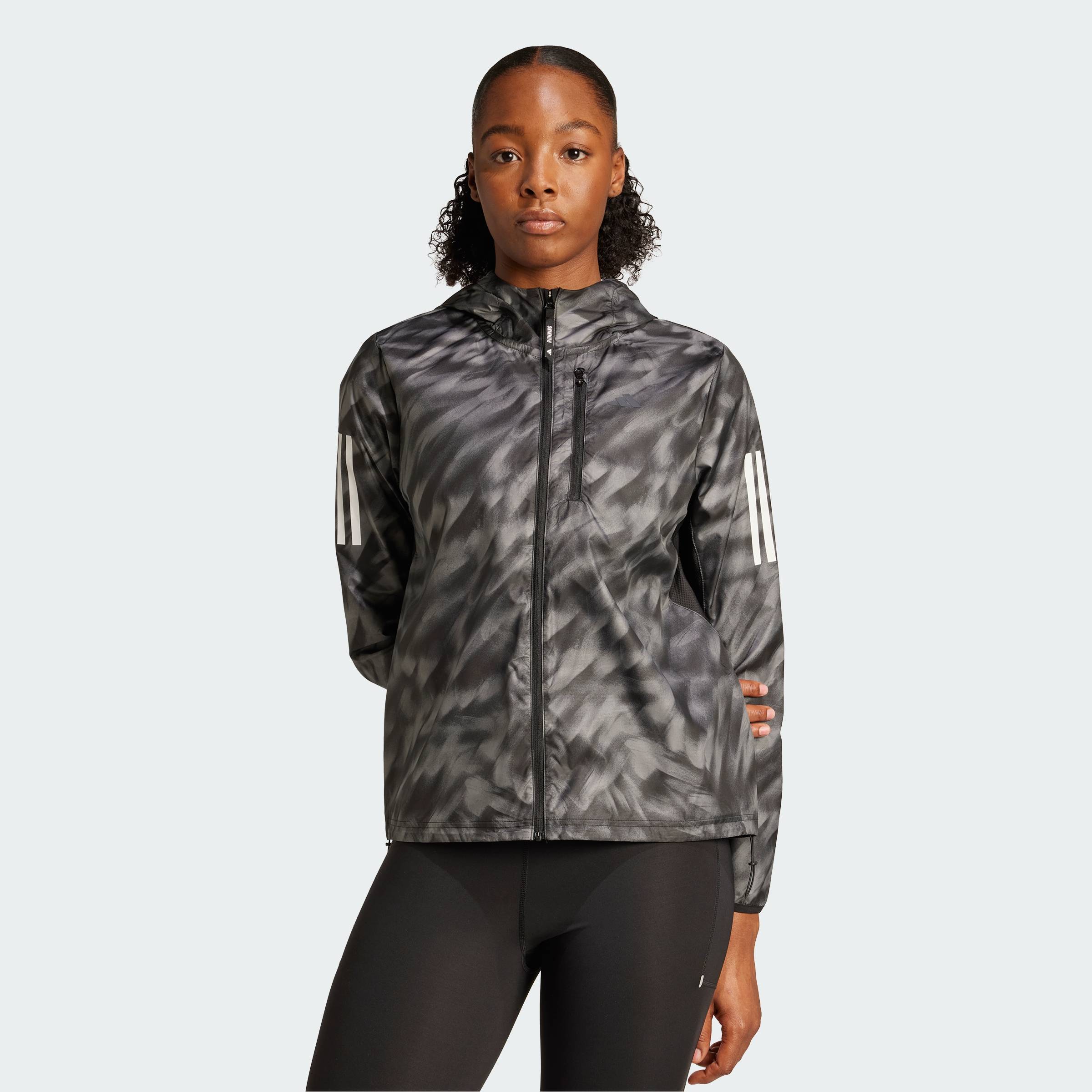   CHỈ 20H 31.12-3.1-VOUCHER 30%  adidas Chạy Áo Khoác Own The Run – Họa Tiết Toàn Thân Nữ Xám JL8701 