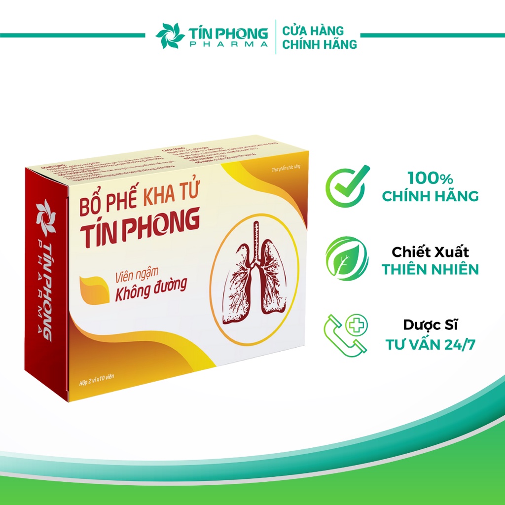 Viên Ngậm Không Đường Bổ Phế Kha Tử TÍN PHONG Giúp Giảm Ho