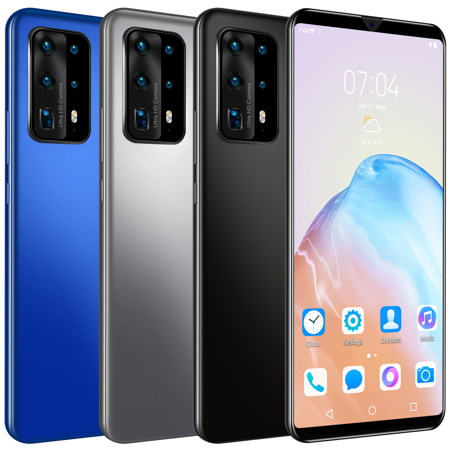 P45 Pro 4800mAh dual SIM card dual SIM card Android Mobile 4G network handphone 32 + 16MP HD camera cellphone nice-core Android phone