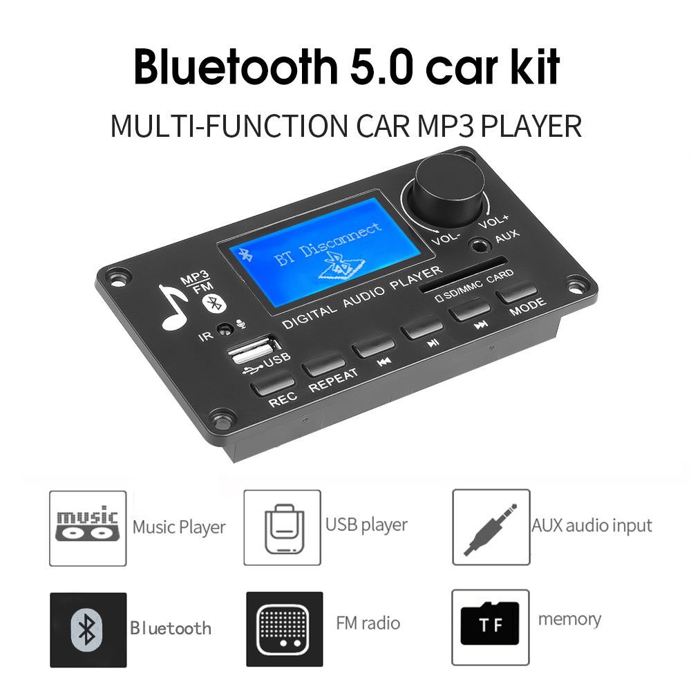 12V Bluetooth Bảng Mạch Giải Mã MP3 âm nhạc không dây Mô-đun đầu phát âm thanh hỗ trợ ghi âm cuộc gọi