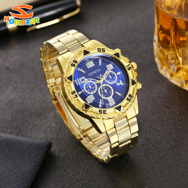 HOBIBEAR Fashion Men's Quartz Watch with Three-eye Design and Steel Strap ราคา 90 บาท*ส่งฟรี
