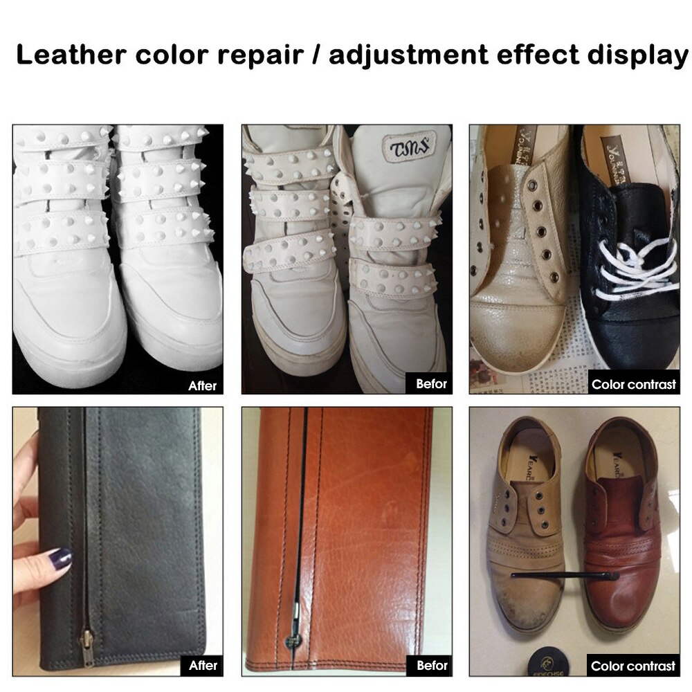 ：>\"{ Car Leather Repair Kit Liquid Skin Recoloring Balm No Heat Repair Tool Auto Seat Holes Scratch Cracks Rips Restoration Set Shoes
