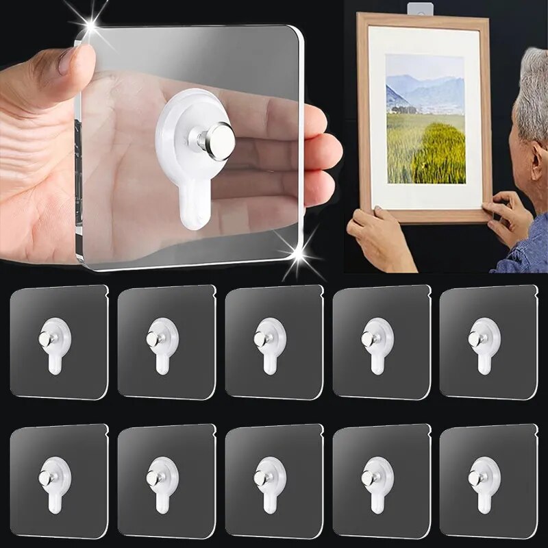 20/10 cái dính chắc móng tay móc treo tường trong suốt liền mạch không thấm nước nhà bếp phòng tắm móc vít Sticker móng tay móc áo