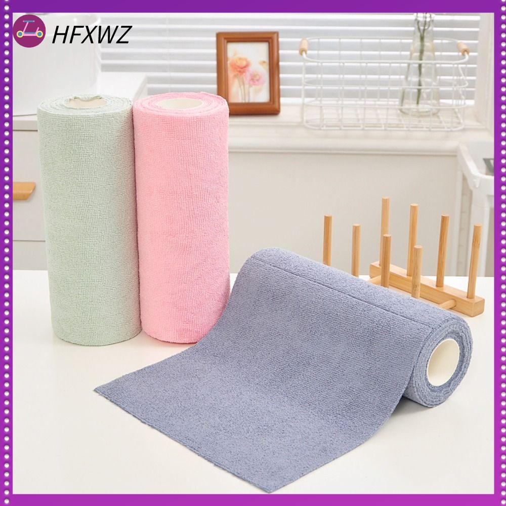 HFXWZ 20PCS/Roll Tái sử dụng Khăn vi sợi Thấm hút Thay thế Giẻ lau đĩa dầu chống dính  Lau chùi Khăn lau bát đĩa nhà bếp