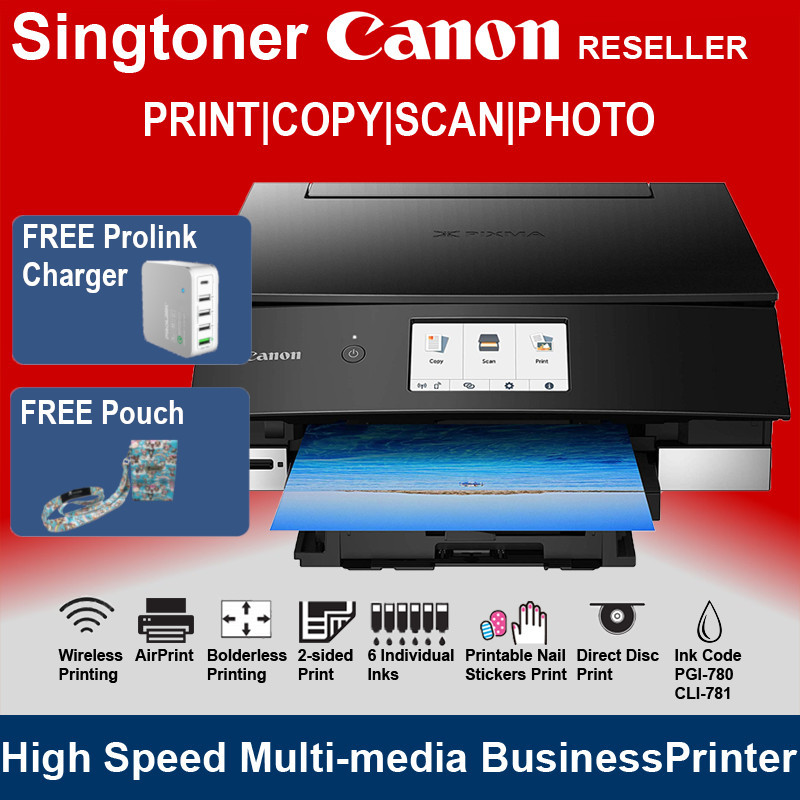 [Local Warranty] Canon PIXMA TS8370 Wireless All-In-One Inkjet Printer TS-8370 TS8370 Singapore