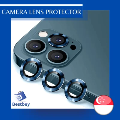 Camera Lens Protector | Premium HD Tempered Glass Metal Ring Aluminum Alloy Lens Screen Cover Film | iPhone 12 Pro (6.1) | iPhone 12 Pro Max (6.7) | iPhone 11 Pro (5.8) | iPhone 11 Pro Max (6.5) | 3 Rings Per Set