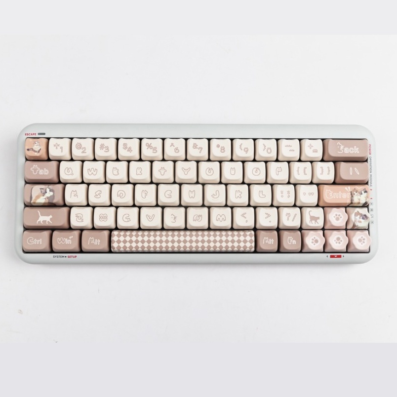 Sticky Cat Keycap Cute Kitten Shape Mechanical Keyboard Cap  MAO Profile PBT Five-sided Sublimation Individual