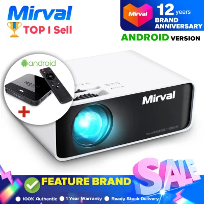 Mirval Y8a Android System LED 1080P Projector WiFi Portable Full HD 3000 Lumens Mini 4K Home Theater Projectors