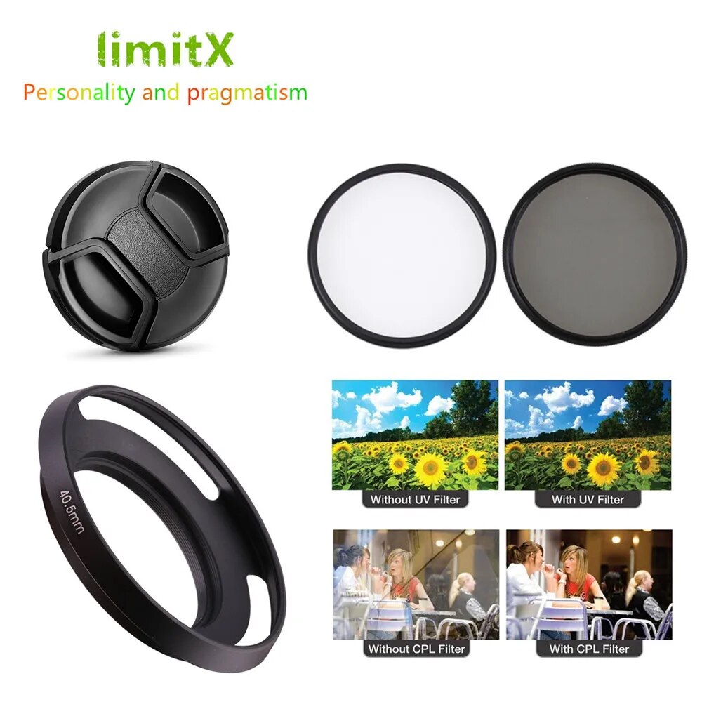 【Mesmerizing】 37mm Cpl Filter Metal Lens Hood Cap For Panasonic Lumix G 12-32mm Lens On G100 G110 Gx880 Gx800 Gx950 Gx80 Gx85 Gf10 Gf9 Gf8