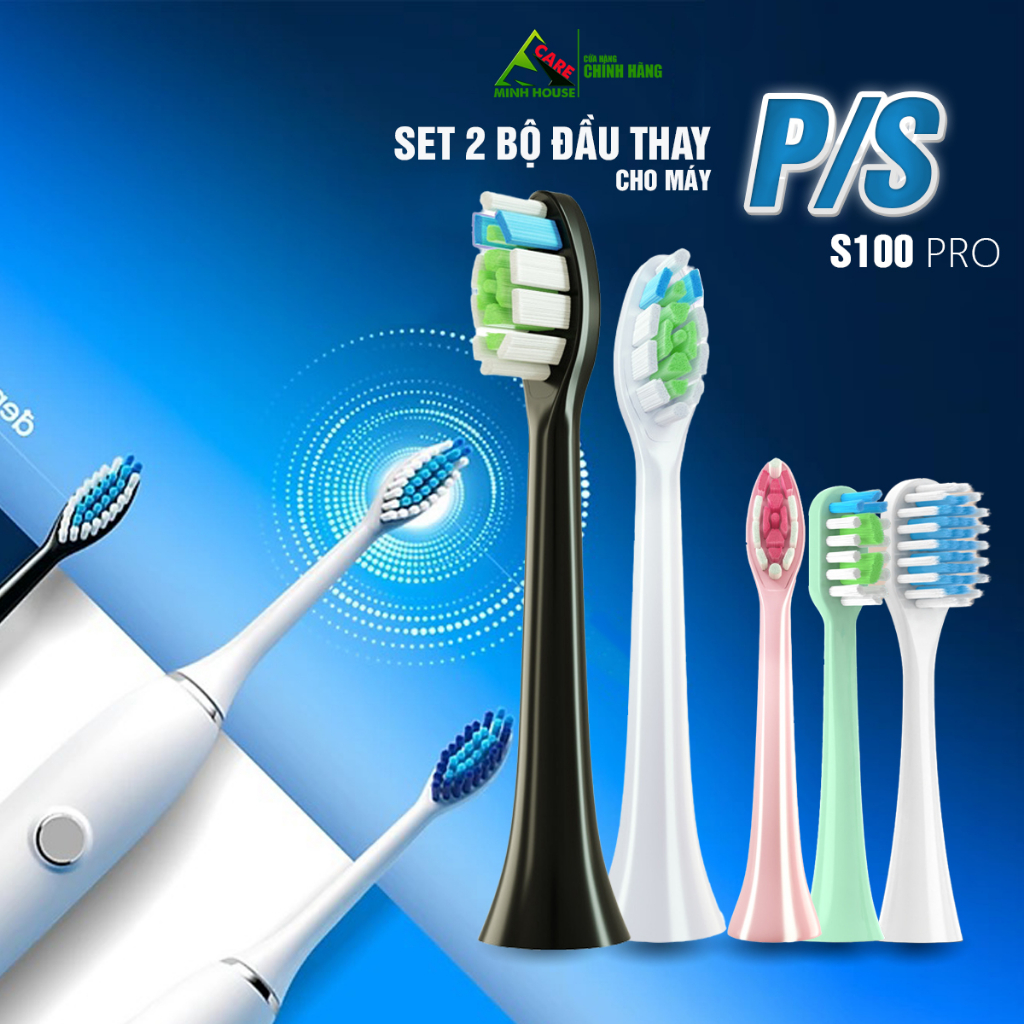Set bộ 3 đầu p/s ps s100 pro cho bàn chải đánh răng điện thay thế p/s s100 pro