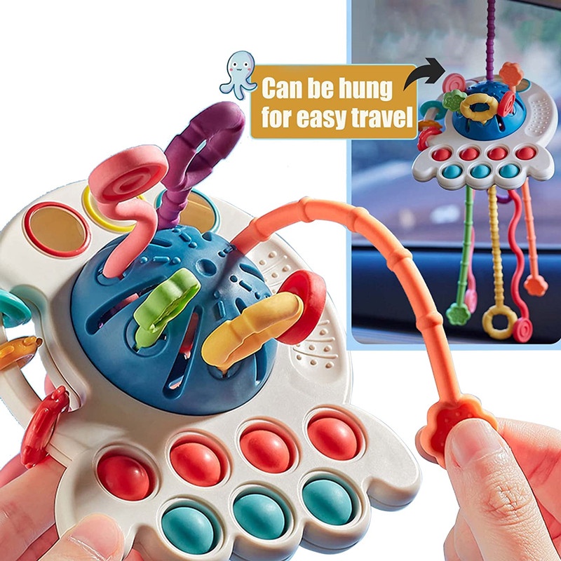 Baby Montessori Sensory Development Educational Toys Pull Rope Finger Grab
