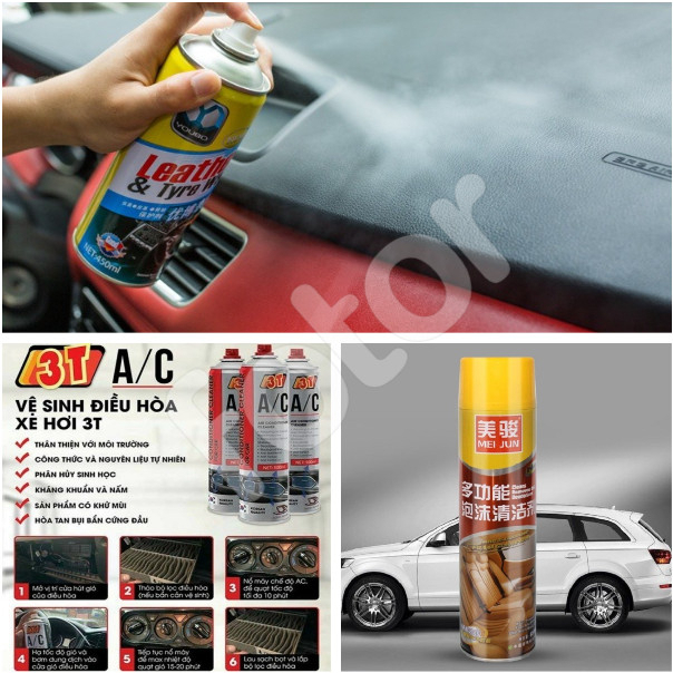 [FREESHIP] CHAI XỊT SÁP, VỆ SINH NỘI THẤT XE HƠI LEATHER & TYRE WAX - MEIJUN - 3T (MÁY LẠNH)