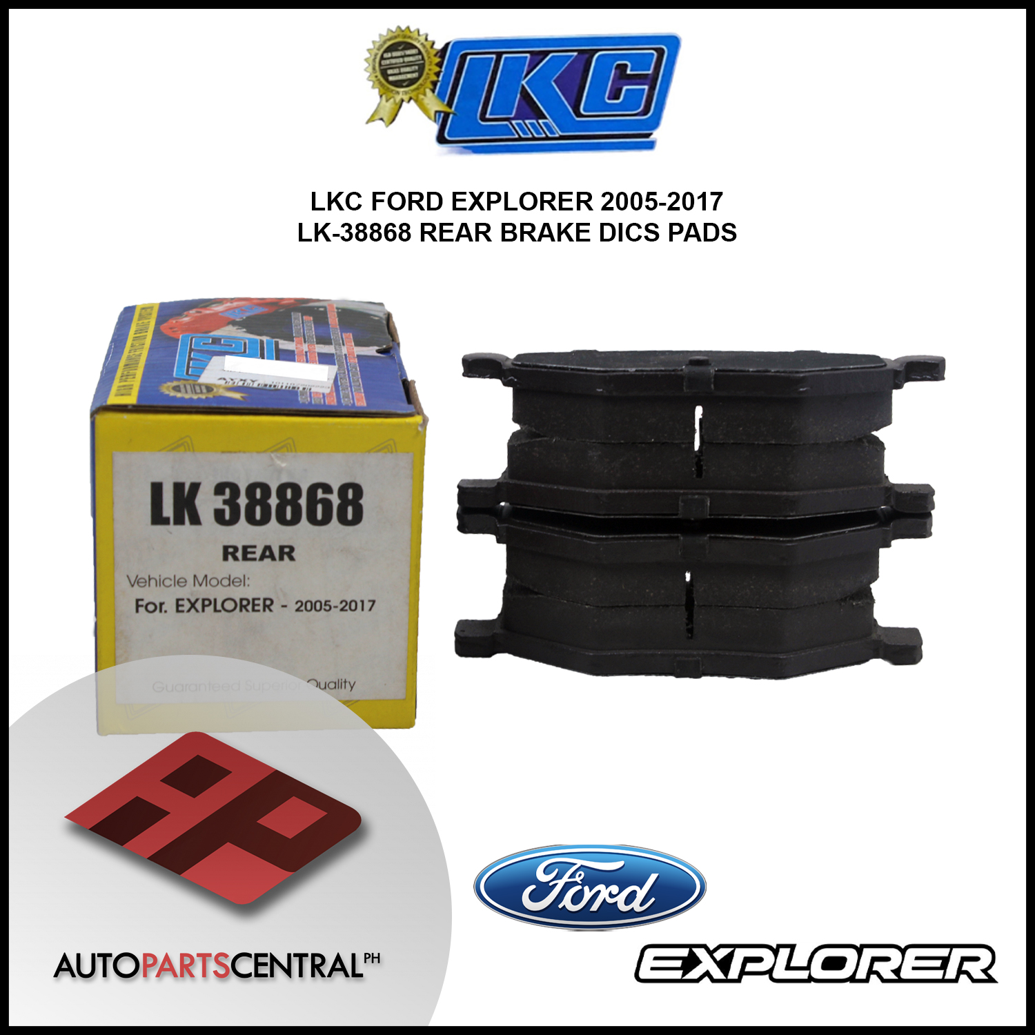 LKC Brake Disc Pad Rear Ford Explorer 2005-2017