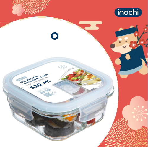 Hộp thuỷ tinh vuông Nikko 520 ml