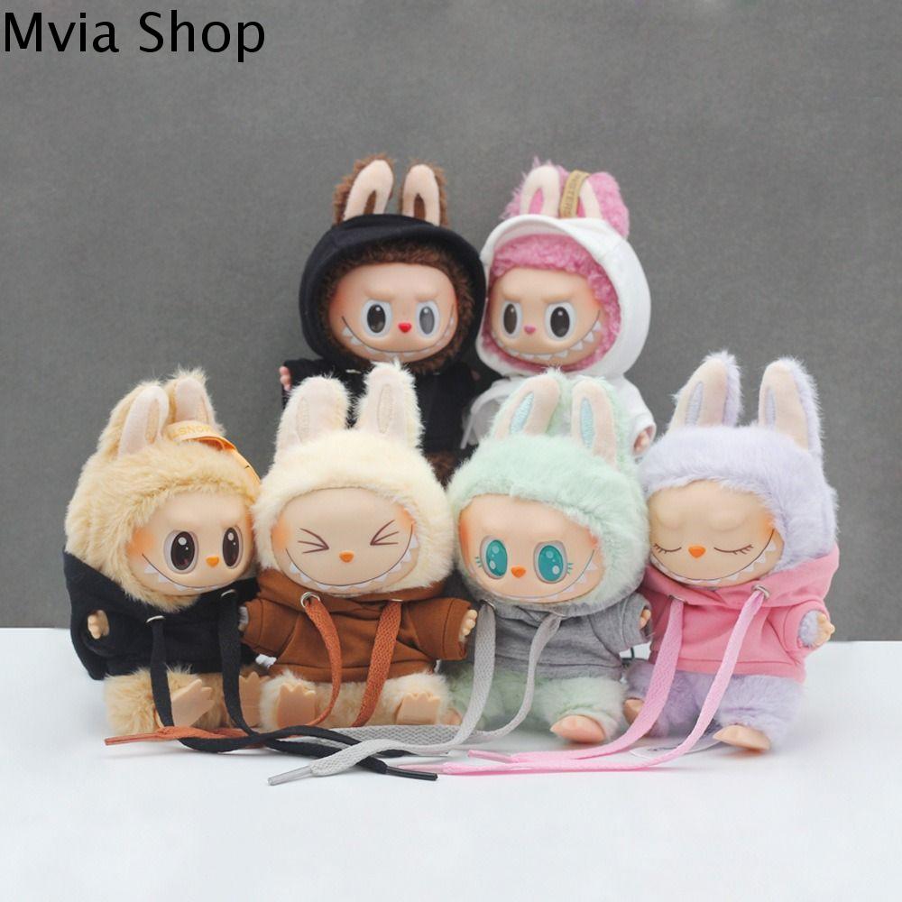 MVIA Thay thế Quần áo búp bê labubu dự tiệc Phụ kiện đồ chơi Bộ váy Quần áo búp bê cotton Mini Đồ trang trí Bộ sưu tập Trang Phục Búp bê vải nhung lông labubu Búp bê ăn mặc
