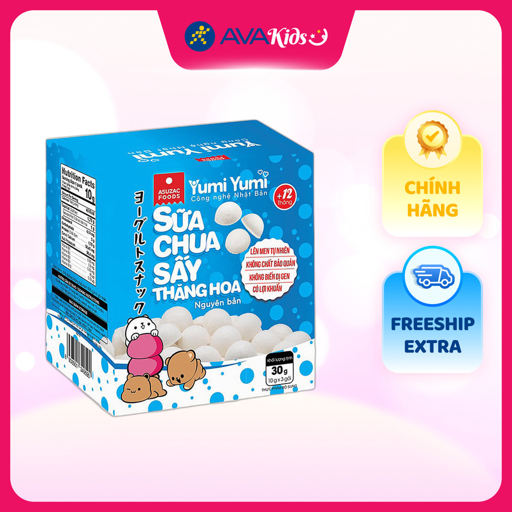 Sữa chua khô sấy thăng hoa vị nguyên bản Yumi Yumi hộp 30g - Dành cho trẻ từ 1 tuổi