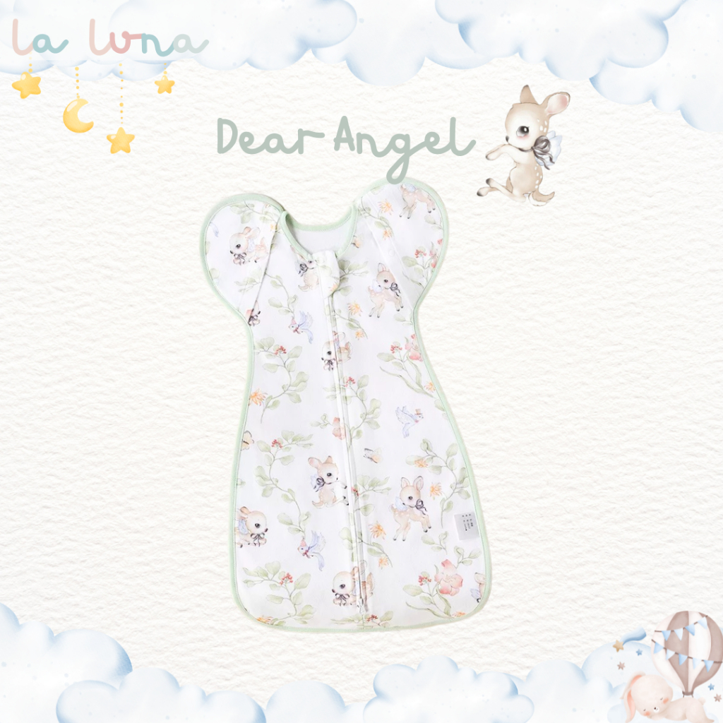 La Luna ถุงนอนเด็กแรกเกิด ถุงนอนกันสะดุ้ง 0-9 เดือน Two-way zip เปิดแขนได้ (Fairy Cloud Comfort Bag)