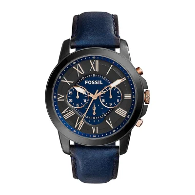 [Preorder]Fossil Grant Multi-Function Chronograph Navy Blue or White or Black 44mm Dial Blue or Brown Leather Mens Quartz Watch FS4835 FS4735 FS5061 FS5132