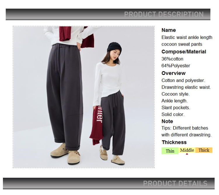 Giordano Women Elastic waist ankle length cocoon sweat pants Free Shipping 18425902