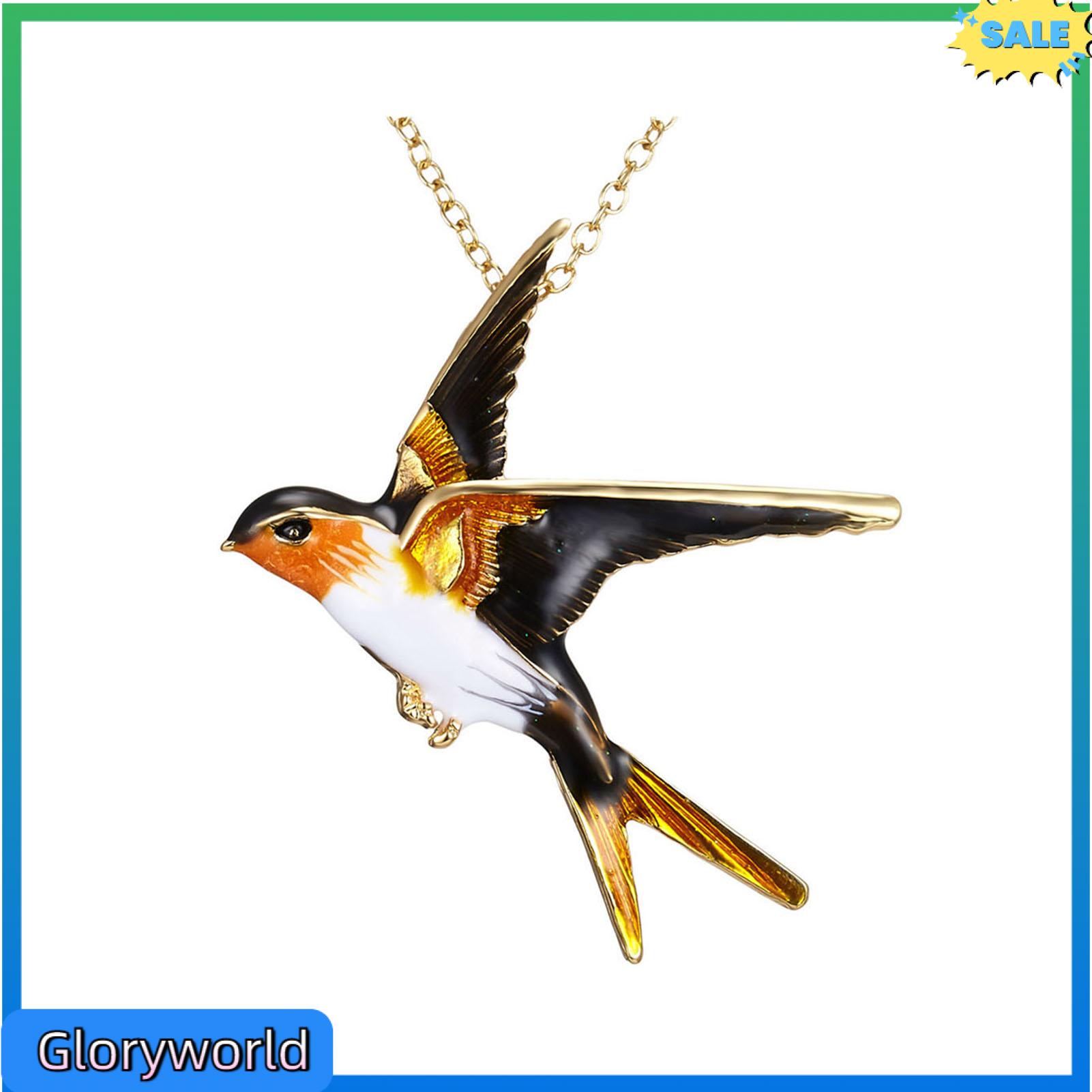 Gloryworld Thủ Công Tinh Tế Trâm Đa Năng Cổ Áo Trâm Đầy Màu Sắc Men Ghim Cài hình chim nhạn Pin-Thiết kế hình chim Đồ Trang Sức Cho Áo Len Mũ Túi Xách Và phụ kiện quần áo Trong Châu Á