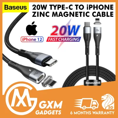 Baseus Zinc iPhone 12 Magnetic 20W Fast Charging Data Cable Type-C To IP Lightning PD 20W Dustproof Wear Resistance 480Mbps