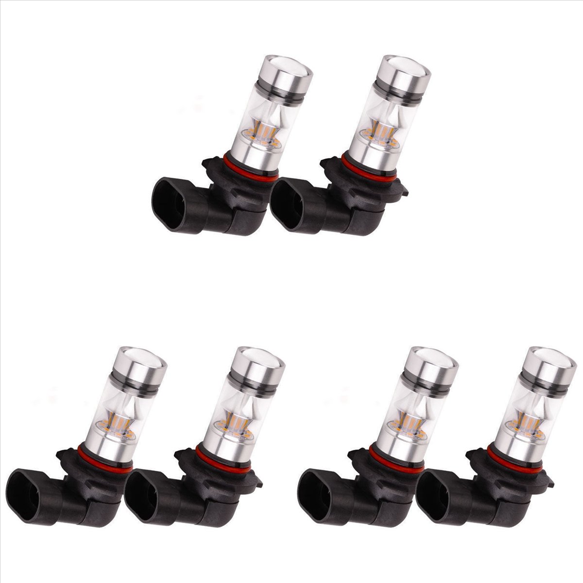 (LB2F) 6X 9005 HB3 6000K 100W 2323 LED Projector Fog Driving Light Bulbs White