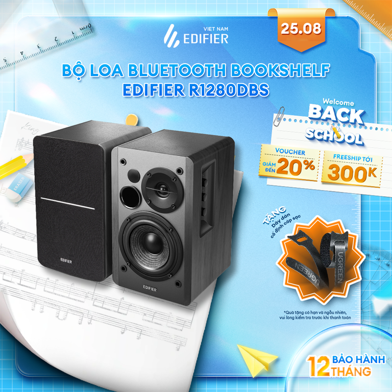Bộ loa bluetooth bookshelf edifier r1280dbs | bluetooth 5.0, subout | điều khiển từ xa | bảo hành 12 tháng.