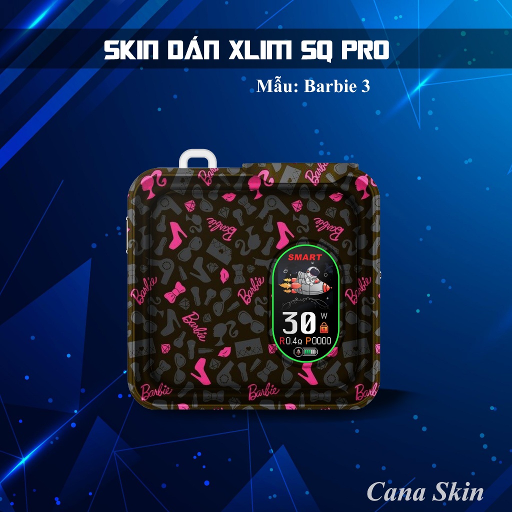 Miếng dán skin in hình Barbie 6 cho Xlim sq pro v2  favo  feelin  riil x ...in hình theo yêu cầu