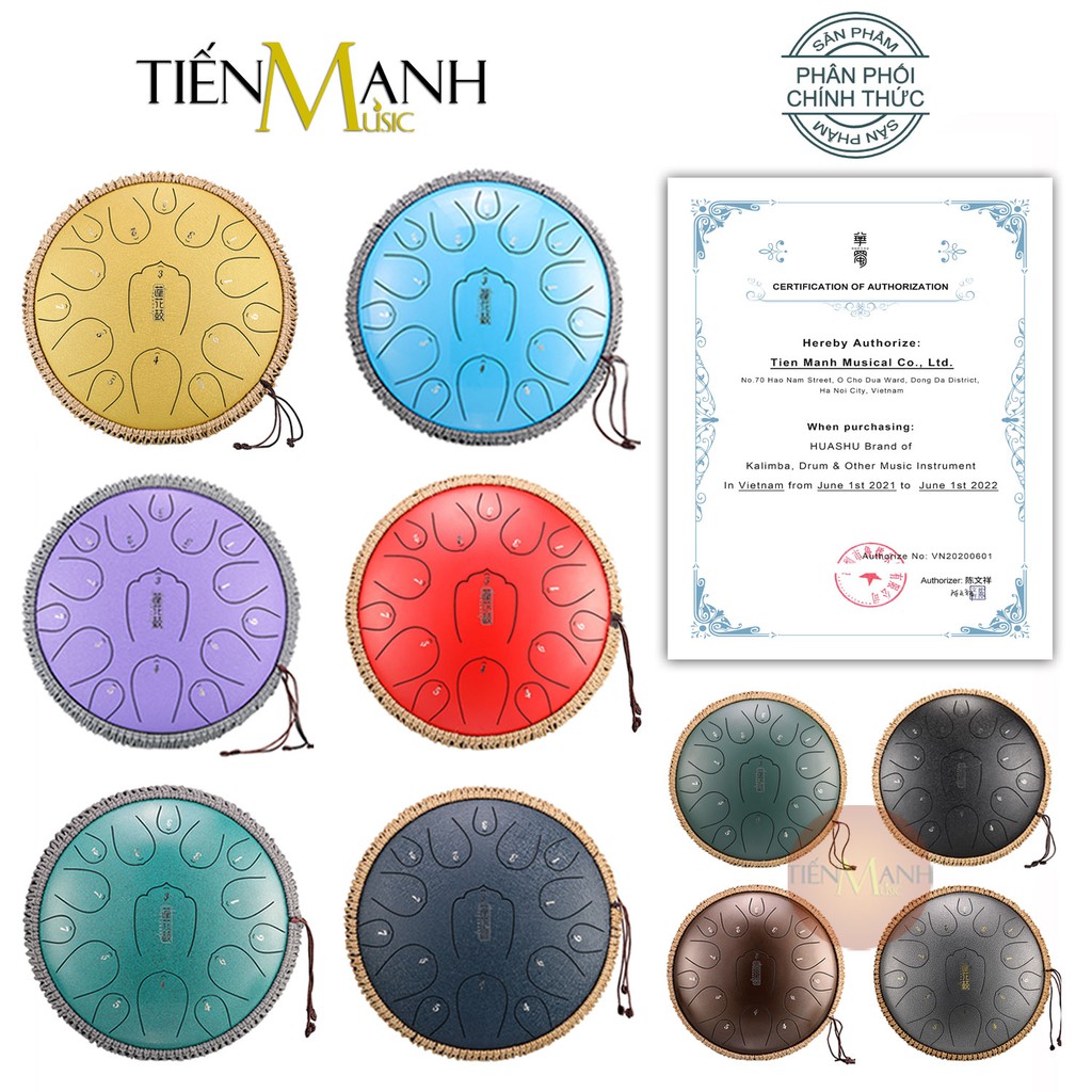 [Chính Hãng, Tone C, D] Trống Tank Huashu 15 Note THL15 13inch (Trống Không Linh Nốt Lưỡi Thép Drum Steel Tongue)