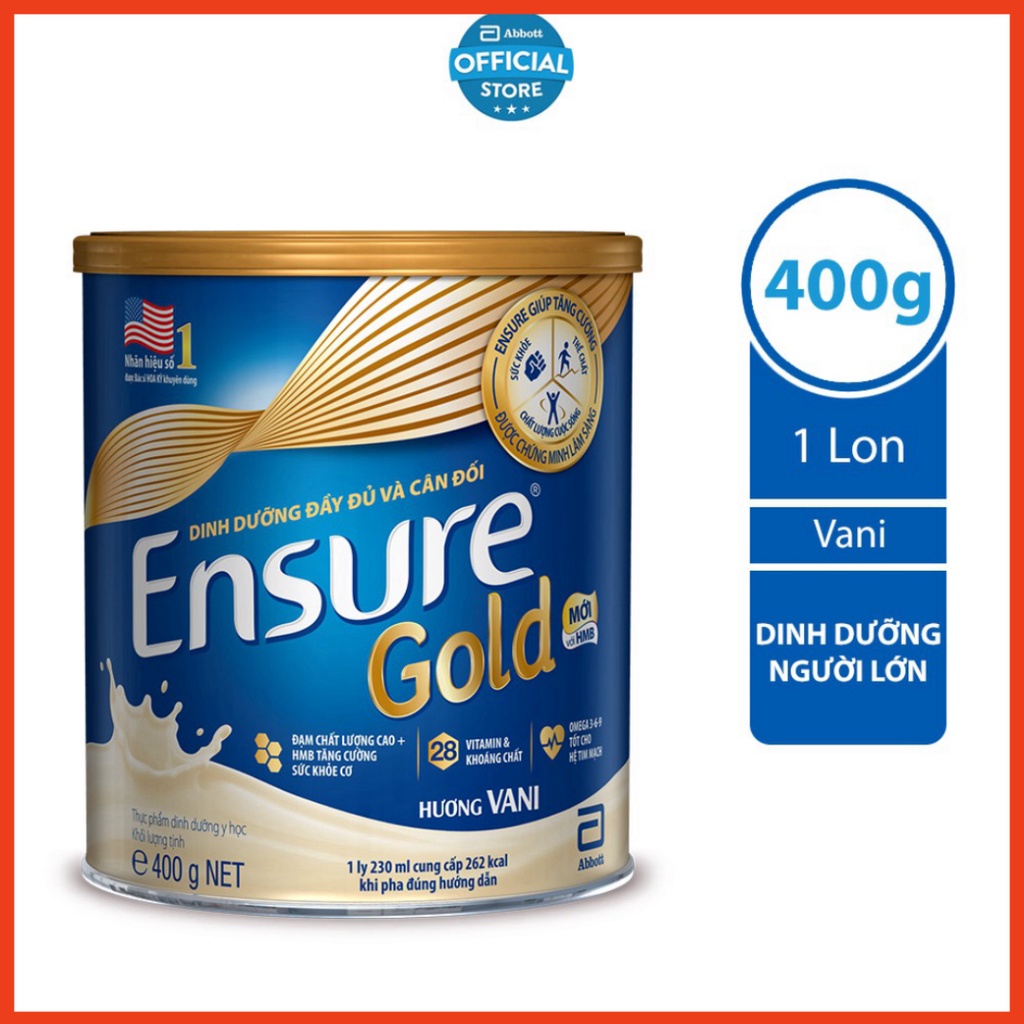 Sữa bột Ensure Gold Abbott  400g  (Chính hãng)