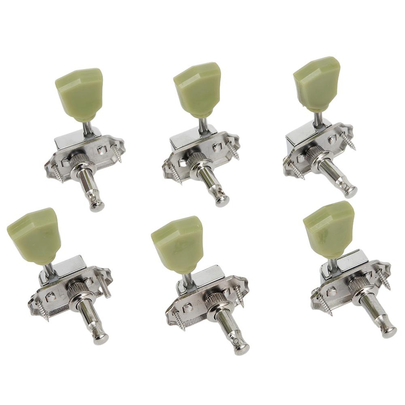 【Bởi】 đàn guitar Chrome Tuner trái 6pcs phụ kiện 3R + 3l Deluxe chốt vặn điều chỉnh dây đàn Máy phím đầu mới trong kho