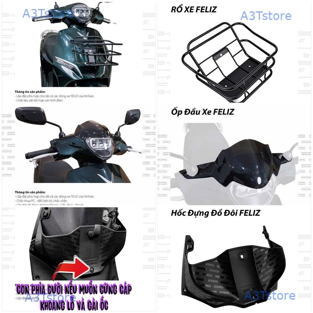 Giỏ đựng đồ RỔ XE FELIZ - Hộc đựng đồ dành cho dòng xe FELIZ , FELIZ neo , FELIZ S VinFast B-Factory BF.Bike A3T 5501