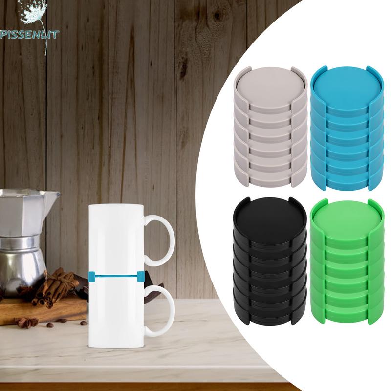 Pissenlit 6 cái cốc tổ chức có thể mở rộng có thể điều chỉnh cốc cà phê stacker tiết kiệm không gian giá để cốc cà phê giá để cốc cà phê tiết kiệm không gian cà phê cup stacker cà phê tái sử dụng giá để cốc cà phê