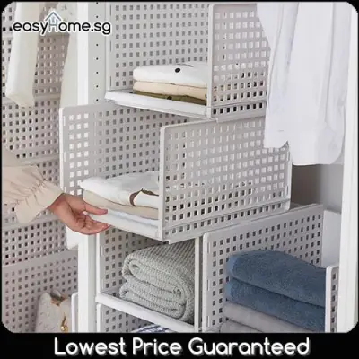 Easyhome.sg Modular Retractable Shelf / Storage Rack Drawer Clothes Closet Wardrobe Organiser