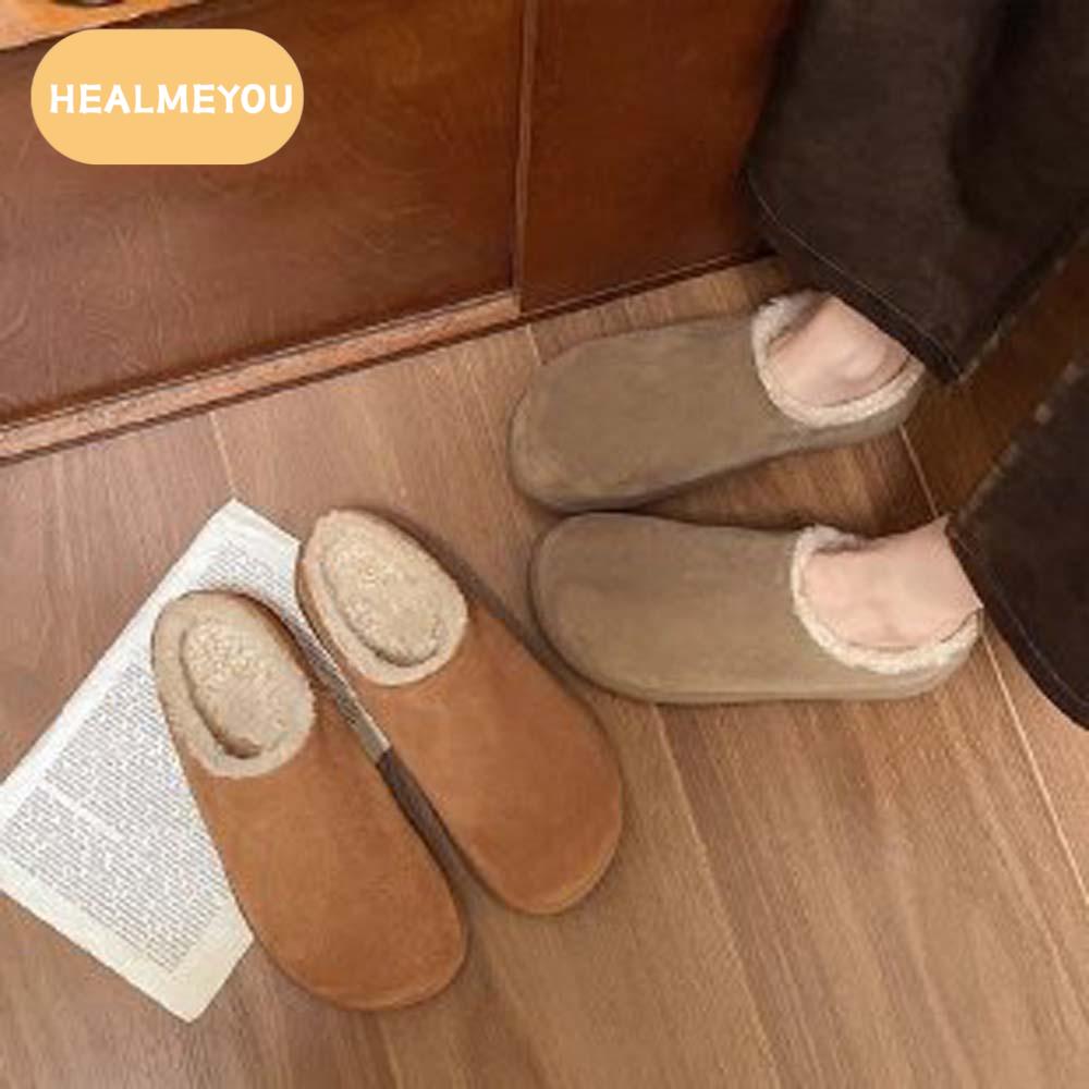 HEALMEYOU ขนสัตว์ที่อบอุ่น รองเท้าแตะตุ๊กตาสีน้ำตาล อุปกรณ์สำหรับหอพัก กันลื่น รองเท้าแตะใส่ในบ้าน นุ่มนุ่มๆ แบนแบนราบ รองเท้าแตะขนปุยสำหรับฤดูหนาว สำหรับนักเรียน ราคา 353 บาท*ส่งฟรี