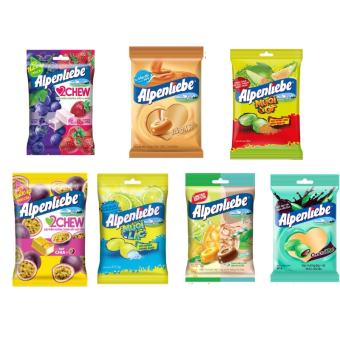 Kẹo Mềm Alpenliebe 2Chew Dâu Nho, chanh dây. Kẹo cứng Alpenliebe