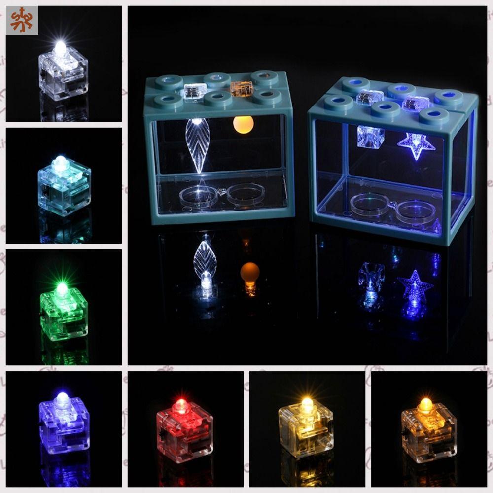 STARRY Mini Fish Tank Candle Lamp Waterproof Decorative Fish Tank Decorative Lamp Mini Fish Tank Light Square Submersible Mini LED Lights Home