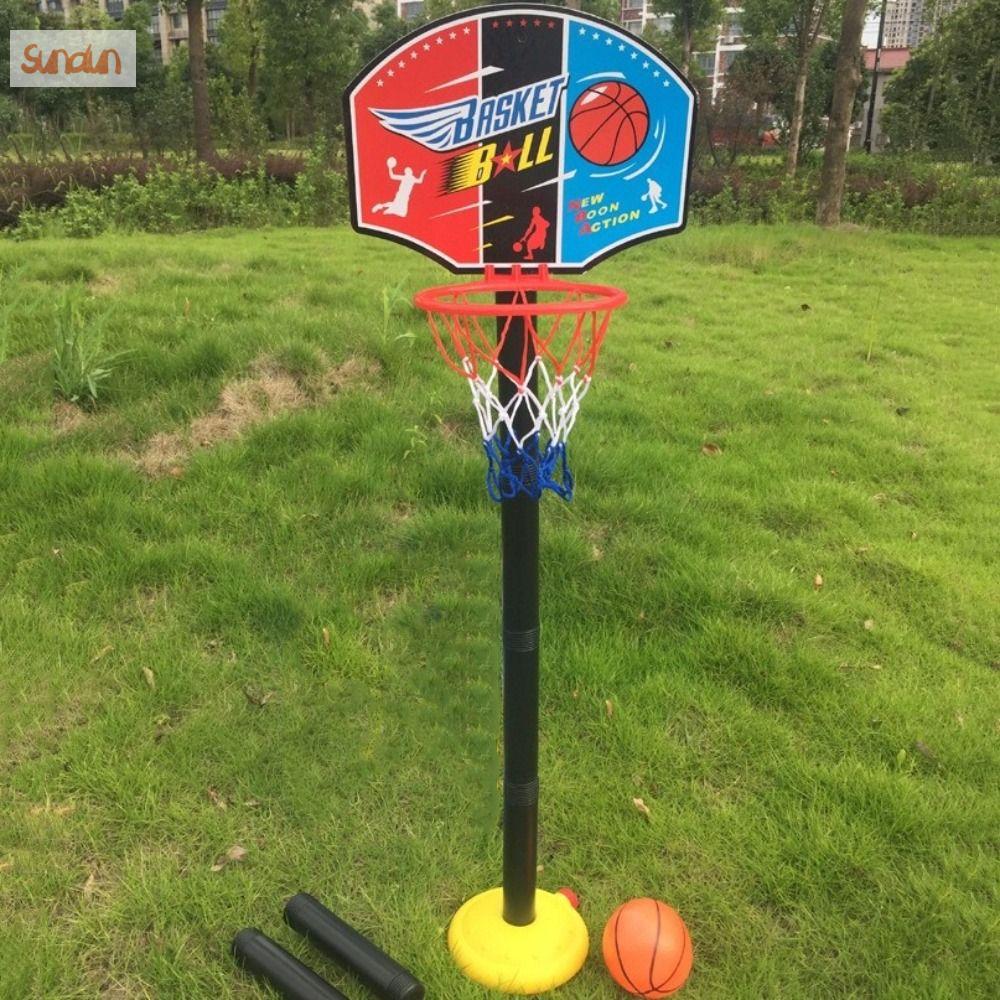 SUNDUN Di động Khung bóng rổ mini Bộ bơm hơi Có thể điều chỉnh chiều cao Vòng rổ Đồ chơi thể thao Nâng hạ Đồ chơi tập luyện bóng rổ Thể thao ngoài trời